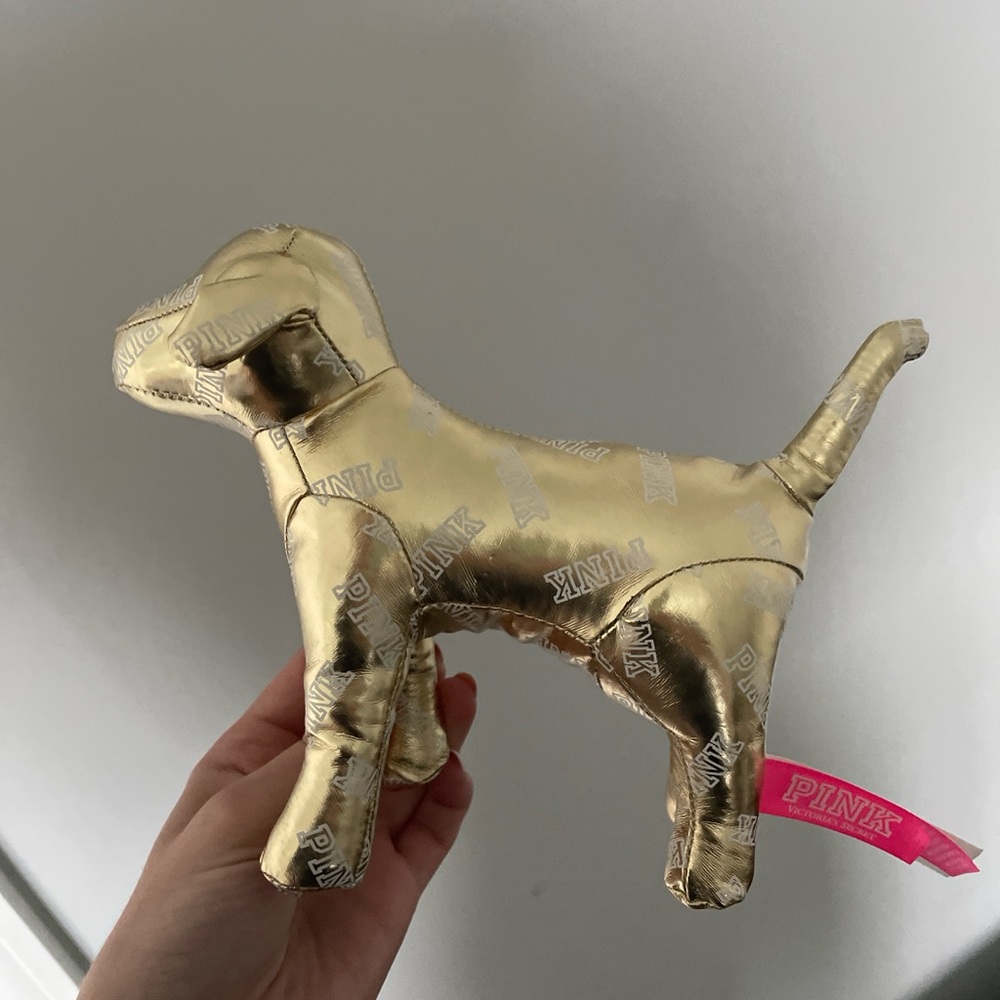Victoria’s Secret Gold PINK Dog Plush